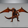 Detailed Red Dragon Character With Muscular Body Large Wings Sharp Claws And Standing Pose