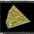 Lush Campsite Featuring Grassland Tents Fences Stream Trees Vehicles And Wooden House