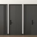 Modern Black Security Doors Three With Textured Surface And Sturdy Design 3d model
