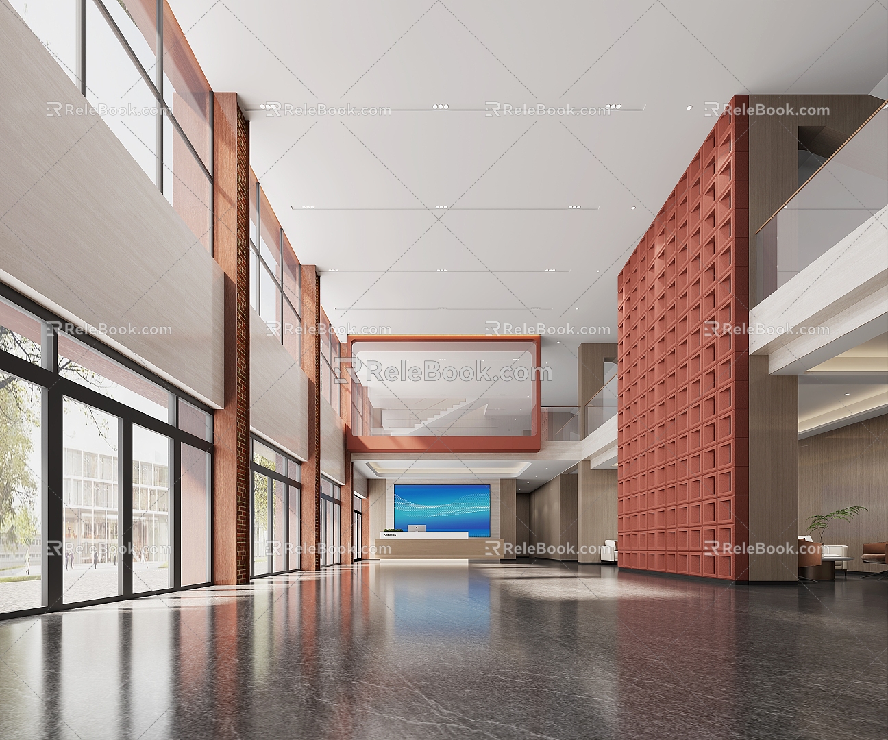 Office Hall 3d model