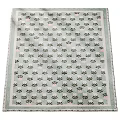 Square Carpet with Black Leaf Pattern on Light Green White Background for Modern Home Decor 3d model
