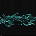 Modern Teal and White Wavy Flowing Chandelier Design for Interior Decor