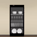 Haier Black Kitchen Appliance With Transparent Door For Bowls Wine Glasses Plates Knives