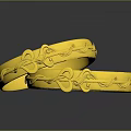 Elegant Golden Bracelets With Intricate Floral Patterns And Shiny Finish