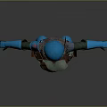 Armored Character With Blue Red Helmet Detailed Armor And Standing Pose
