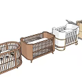Various Modern Wooden Baby Cribs with Safety Rails and Stylish Design