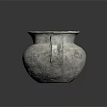 Ancient Pottery Jar With Intricate Woven Texture And Single Handle