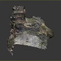 Natural Rock Cave Landscape Featuring Overhead Openings Mossy Ground and Rocky Formations