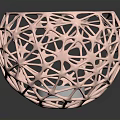Pink Hollow Spherical Decorative Ornament With Geometric Pattern For Home Living