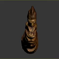 Traditional Wooden Totem Pole With Stacked Carved Figures And Natural Wood Finish