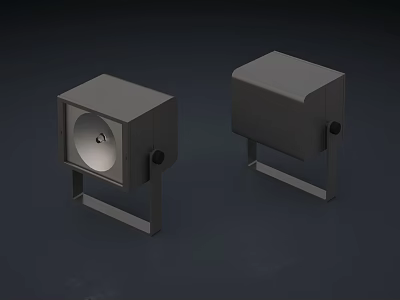 Modern Outdoor Square Lights With Sturdy Metal Stand And Sleek Design 3d model