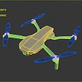 White Quadcopter Drone With Four Black Propellers And Sleek Design 3d model