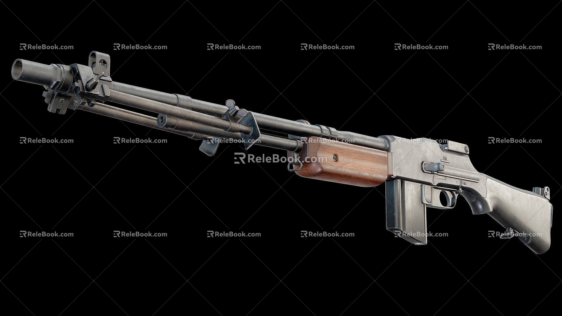 M1918a2 automatic rifle 3d model