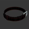 Black Belt With Red Stitching And Silver Metal Buckle For Daily Use