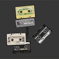 Vintage Cassette Tapes Collection Featuring Various Colors Stacked Open On Dark Surface