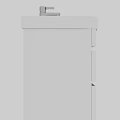 Modern White Wall Mounted Washbasin Vanity With Drawers And Chrome Faucet