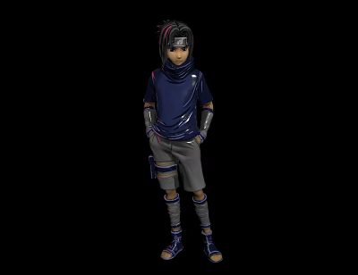 Modern game character Uchiha Mustel Naruto 3d model
