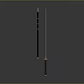 Traditional Japanese Katana Weapon With Black Scabbard Long Metal Blade And Decorative Handle