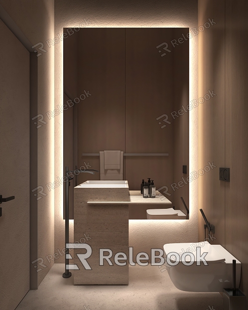 Modern Minimalist Toilet Club Bathroom Dark Toilet Commercial Toilet Washbasin model