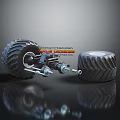 Durable Automotive Wheel Axle Parts With Heavy Duty Tires And Steel Components