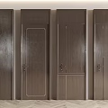 Various Wooden Hinged Doors With Different Designs For Interior Spaces 3d model