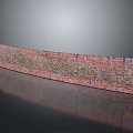 Curved Multicolored Brick Wall Architectural Design With Textured Surface And Reflection