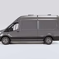 Gray Panel Van Exterior With Side View And Aerodynamic Body Design 3d model