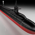 Advanced Military Submarine Weapon With Black Red Hull Modern Naval Design