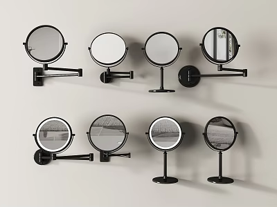 Modern Bathroom Mirrors With Various Designs Wall Mounted And Tabletop Styles 3d model
