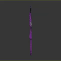 Purple Scythe Weapon Featuring Coiled Chain 3D Model Design With Curved Blade And Reflective Surface