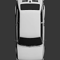 White Retro Compact Car With Black Windows Silver Wheels And Reflective Surface 3d model