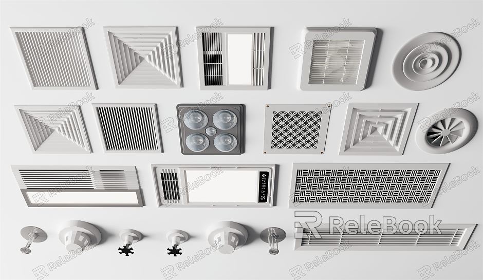 Modern air conditioner air outlet air conditioner outlet exhaust fan bath heater smoke detector model