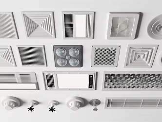 Modern air conditioner air outlet air conditioner outlet exhaust fan bath heater smoke detector 3d model