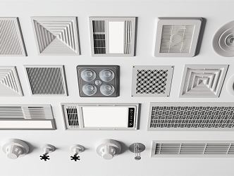 Modern air conditioner air outlet air conditioner outlet exhaust fan bath heater smoke detector 3d model