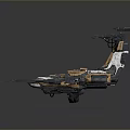 Futuristic Aerospace Spaceship Design With Detailed Engines And Weapon Systems