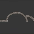 Gray Curved Chain With Small Square Links Abstract Artistic Design Element 3d model