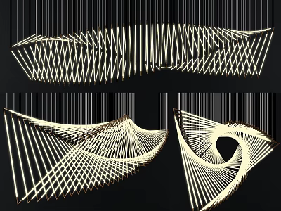 Modern Inflatable Sculpture Design With Spiral Structure And Illuminated Curved Lines 3d model