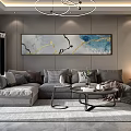 Modern Open Layout Living And Dining Room With Elegant Marble Decor And Soft Warm Lighting
