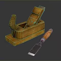 Wooden Plane And Chisel Tools For Carpentry And Woodworking Projects 3d model