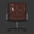 Leather Office Chair With Quilted Diamond Pattern Metal Armrests And Five-Star Caster Base