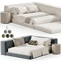 Upholstered Children's Bed With Color Options And Matching Side Stool
