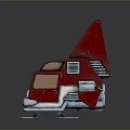 Red And White Volkswagen Toy Vehicle With Rocket Tail And Classic Design