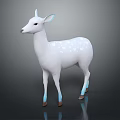 White Deer With Blue Ears And Hooves Featuring White Spots In 3D Render Design
