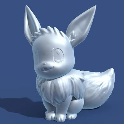 Modern Little Fox Cartoon Little Fox Metal Decorations Cartoon Decorations 3d model