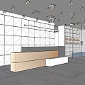 Modern Front Desk Company Lobby Company Front Desk Front Desk Front Desk Background Wall Reception Desk Reception Area Company Rest Area 3d model