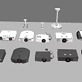 Projection Surveillance Devices With Multiple Models And Mounting Brackets 3d model