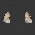 Elegant Silver High Heels With Sparkling Sequins And Thin Shiny Heels 3d model