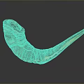 Artistic Sculpture Carving Curved Horn Shaped With Textured Bronze Gold Gradient On Dark Background
