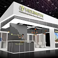 MEINSTAR Exhibition Booth With Modern Design Large Screen And Building Scenery