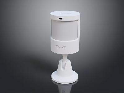 Aqara White Computer Motion Sensor With Cylindrical Design And Stable Base Stand 3d model